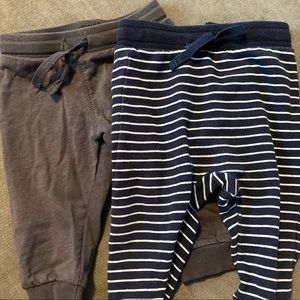 H&M organic cotton sweatpants Grey 4-6 months, Navy strips 6-9 months